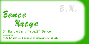 bence matye business card
